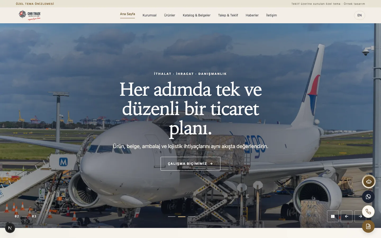 CMB Trade ana sayfa ekran görüntüsü